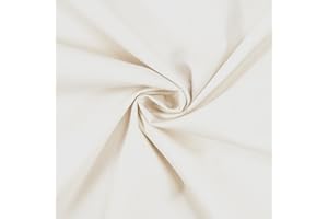 FITZIBIZ Baumwollstoff Popeline, 100% Baumwolle, Stoff zum Nähen, uni naturweiß (Länge am Stück: ab 50cm / Breite: 148cm)