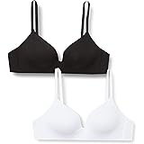 Iris & Lilly Women's Wireless Padded Cotton Bra, Pack of 2