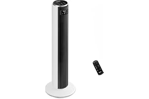 Levoit Mycket tyst 20 dB tornfläkt med fjärrkontroll, 7,9 m/s, DC-motor, 90° oscillerande torn, standbyläge, 26 W, 4 lägen, 1