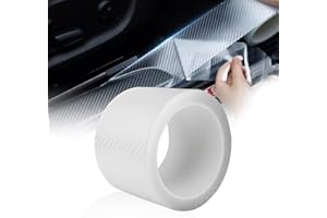 FT FUNTOR Transparenter Carbonfaser-Autoschutzfolie, General Motors Türschwellenschutz, Autolackschutzfilm, Selbstklebender Lackschutzfolie Passend für Die Meisten Autotürkanten, Innenräume und Dächer (7CMx5M)