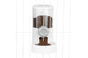 Misyue 1.2L Cat Hanging Automatic Food Dispenser Gravity Pet Auto Feeder for Rabbit Chinchilla Guinea Pig Hedgehog Ferret (WHITE 1PCS))…