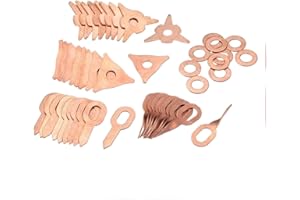 L-MEIQUN, 48pcs Soldadura De Pernos Kit De Accesorios Recta Twisted Desabollo Anillos Gancho Arandela Redonda Estrella Del Cojín Uni Spotter Starter Kit