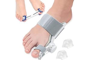 Aischens Kit de Correction Hallux Valgus, Attelle Réglable, Écarteurs d'Orteils en Silicone, Bande d'Entraînement Unisexe