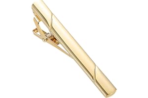BAMBOOPACK Minimalist Metal Tie Clips for Men Tie Bar Clip Necktie Pinch Clip Clasp Clamp for Business Wedding Party Casual or Formal Occasions(Gold)