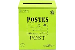 jiashemeng Boîte Aux Lettres Rétro, Boîte Aux Lettres en Fer à Suspendre Au Mur Vintage Courrier Postal Lettres Boîte à Journaux Décor à La Maison Vert Cyan