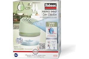 Rubson | Absorbeur d'Humidité Aero 360° Couleur Amande (1 appareil + 1 recharge de 450 g) – Absorbeur anti-humidité pour pièce jusqu'à 20 m² – Déshumidificateur d'air anti-odeur et anti-moisissure