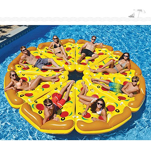 ThinkMax 6 x 3 Feet PVC Giant Inflatable Pizza, Outdoor Swimming Pool Float Rafts,Inflatable Summer Party Floatie Lounge Toy For Children and Adults