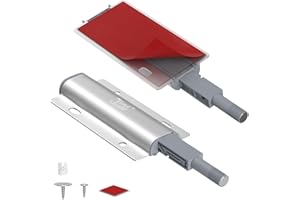 Poussoir Porte Placard Jiayi Lot de 2 Push to Open Aimant Poussoir Porte Push Pull Latch de Porte Open pour Armoire Fermeture Systeme Meuble Porte et Tiroir, Aimant Poussoir en Aluminium