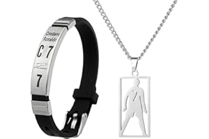 YUBBYSTU Chaîne de football, bracelet de football pour garçon, collier numéro 7, chaîne pour enfant, collier de football, sport de football pour les amateurs de bal - Cadeau