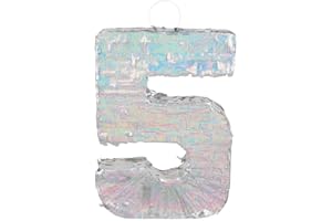 Boland - Pignatta di figure, dimensioni 40 x 28 x 8 cm, figura olografica, numero, argento, anniversario, compleanno, decorazione, gioco di partito