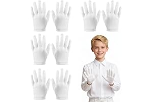 EQLEF Guantes de Algodon Niños, 4 Pares de Guantes Hidratantes de Algodón Lavables y Reutilizables, Adecuados para Niñosde con Eccema de Manos secas Durante la Noche (10 a 13 años)