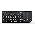 Rii 2.4G Mini Wireless Keyboard with Touchpad Mouse,Lightweight Portable Controller with USB Receiver Remote Control for Windows/Mac/Android/PC/Tablets/TV/Xbox/ PS3. X1-Black