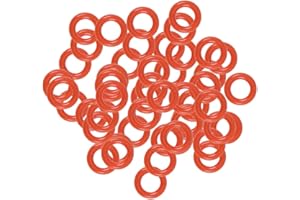 SOURCING MAP Sourcingmap, O-ring in silicone, diametro 4,5 mm, diametro 2,5 mm, larghezza 1 mm, guarnizione VMQ, confezione da 50 pezzi, colore rosso