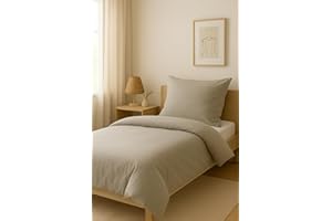 ‎JILDA-TEX jilda-tex Biber Bettwäsche Winter 135x200 cm + 80x80 cm 100% Baumwolle Uni einfarbig Feinbiberbettwäsche Edelflanell (Uni - Taupe, 135 x 200 cm)