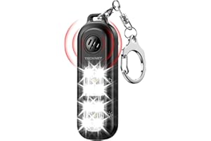 TECKNET Taschenalarm für Frauen, 130dB Persönlicher Alarm mit SOS-Stroboskoplicht, IPX4 Wiederaufladbare Sirene, Lauter Schrillalarm für Kinder, Senioren, Schwarz