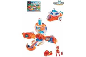 PETRONIX DEFENDERS - Cuartel General, Set de Juego 3 en 1 de la Serie de Dibujos, Submarino, Barco y aeronave, con Figura de Matt y Moto de Juguete, para niños y niñas Desde 3 años, Famosa (PET07000)