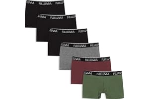 Fullluwaa Boxers (Lot de 6) Homme Coton Slip Fitted Trunk Caleçons