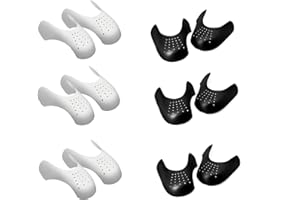 LIGHT FEATHER Scudi per Scarpe 6 Paia Anti Pieghe Scarpe Shield Scarpe Protezioni per Scudi Sportive Pieghe Scarpe Shoe Shield per Evitare Le Pieghe Nelle Scarpe Sportive, Misura Eu 40-46 (Nero E Bianco)