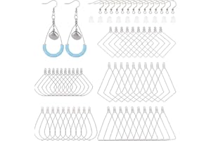 UNICRAFTALE Circa 180 pz 5 Tipi Orecchino A Cerchio Vuoto Ipoallergenico Ganci per Orecchino in Acciaio Inossidabile con Pendenti in Filo e Dadi in Plastica per Gioielli, Colore Acciaio Inossidabile