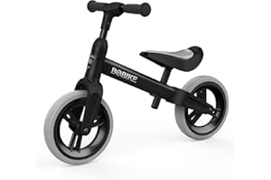 VITONIS Draisienne Enfants Vélo Bébé sans Pédales de 1.5-4 ans Jusqu'à 25 kg,Volant et Selle Réglables en hauteur, Antivol de Direction,Vélo d'enfant ultra Léger Vélo d'équilibre pour Garçons Filles, Noir