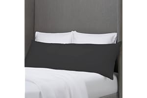 HOMETEX 4.5ft Long Bolster Pillow with Cover - Pregnancy Body Support Cushion (Black)