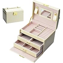 Scatola Portagioie 3 Livelli Con Lucchetto - Regalo Per Donna - Include Panni Per Lucidare E Biglietto Auguri - Foto 11