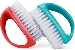 Amaxiu Cepillos de uñas de mano resistentes, cerdas rígidas de nailon para limpieza profunda de uñas, ideal para mecánicos y jardineros