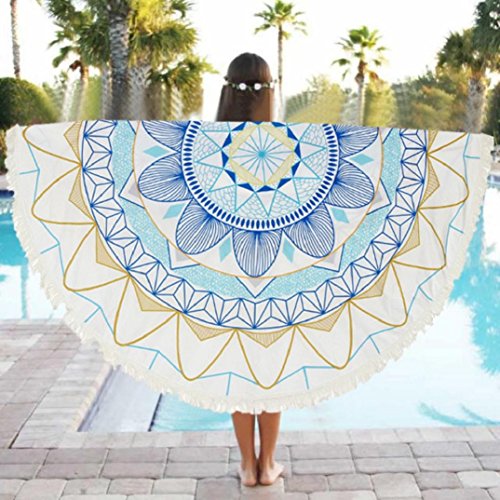 Kolylong Sommer Wahl Strand Bikini Boho Bademode Aufdecken Runden Handtuch Decke Tischtuch Polyester Yoga Matte ( Durchmesser: 150 cm / 59,0 „) P - 2