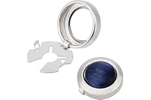 AMIJOUX Copribottoni Uomo, Gemelli Vintage per Camicia da Uomo, Copri Bottoni in Onice Nero Gemelli con Motivo retrò Rotondo Copri Bottoni con Stampa Intagliata Gemelli per Feste di Matrimonio