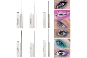 INGZY 12 Colors Waterproof Mascara Non-Dizzy Long-Lasting Mascara Bleu Blanc Violet Vert Eyelash Eye Makeup