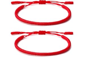 ZYMGUO 2 bracelets porte-bonheur tibétains+cadeau bouddhiste!- Fait main.Ajustable à votre poignet. Pour hommes et femmes. Bracelets d'amitié en tissu tressé-Style Tibet-Bracelet réglable