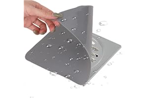 BRAVIEN Tapón de ducha antiolor, 2 unidades de silicona gris 20x20, ideal para el desagüe del baño, solución eficaz contra los malos olores, protección duradera de tu sanitario