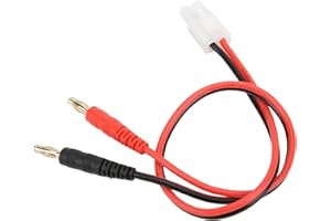 ZLXHDL Adattatore Caricabatteria per Auto RC con Cavo Connettore RC da 12,4 Pollici Cavo in Silicone 16AWG Compatibile per Spina Maschio Tamiya a Spina Maschio a Banana da 4,0 Mm Ricarica