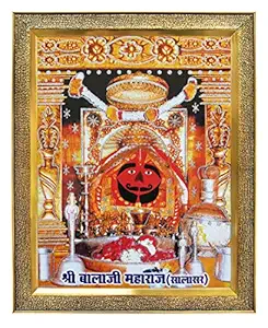 Koshtak Salasar Balaji dham Hanuman ji Photo Frame with Unbreakable Glass for Wall Hanging/Gift/Temple/puja Room/Home Decor and Worship