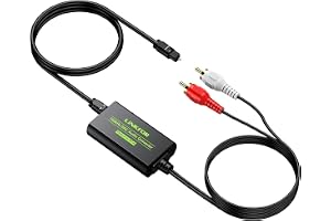 LiNKFOR 192 kHz DAC-omvandlare digital till analog omvandlare digital optisk SPDIF Toslink till analog stereoljud RCA L/R ljudadapter med optisk kabel för HDTV Blu Ray DVD-förstärkare TV-box