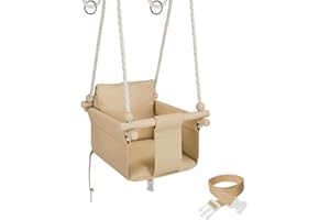 MAMOI® Columpio para niños con cinturón de Seguridad | Ajuste de Altura 190-260 cm | Columpio Infantil Interior y Exterior | CE | 100% Eco | Hecho en la UE