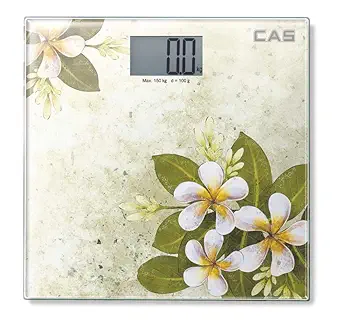 CAS Weight Machine for Body Weight, Digital Weighing Scale & Weighing Machines with Strong Glass Build Body, Step-On Technology, Large LCD Display ,Skid Proof & 1 Year Warranty, (Green)