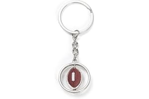Weenwill Rugby Ball Keyring,360°Rotating 3D Rugby Keyring,Sports Keychain for Men & Women,Mini Pendant Football Key Chain,Durable Metal Rugbys Keyrings Gift for Fans,Players and Enthusiasts