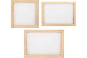 Hayaww 3 Pcs Cadre Mesh Deckle Pour La Fabrication Du Papier - Moule En Bois Avec Outils D'Écran, 3 Tailles, Pour L'Enseignement