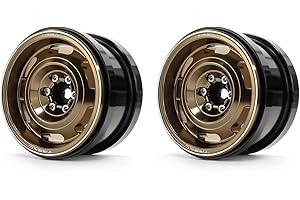 Treal Aluminium 2.2 Beadlock Wheels Rims(2) pcs Vintage Wheel Fit RC Crawler Mud Truck 2.2 Tires -Type B (Bronze)