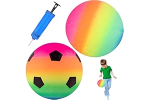 Qunkun Bouncy, palla da calcio per bambini, palla da gioco in PVC, arcobaleno, palla da spiaggia, palla da spiaggia, palla da spiaggia, softball, pallone da acqua, per interni ed esterni
