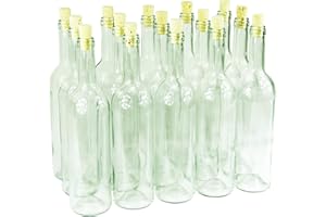 MADE IN ITALY Lot de 15 bouteilles de vin vides en verre 1000 ml