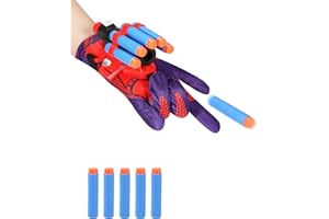 DOCHKA Gant de Lanceur, Lance Toile Spiderman, Gants Spiderman, Gants de Lanceur Spiderman, Gant de Cosplay en Plastique pour Enfants, Jouet Spiderman Lance Toile Bleu