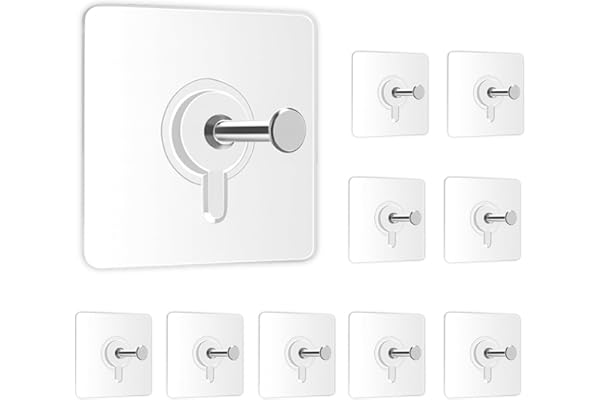 Zulaxy Photo Frame Hooks for Wall Without Drilling, 10 Pack Self Adhesive Hooks for Wall Heavy Duty Strong Nail Free for Hang