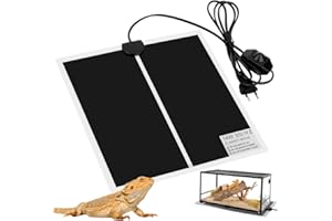 IWILCS Reptil Heizmatten, 14W Terrarium Heizmatte, 28X28CM Heizmatte Terrarium, Reptile Wärmekissen, für Reptilien, Schildkröte, Schlangen, Eidechse, Gecko, Spinne