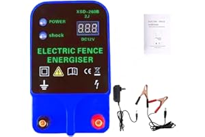 ZHFEIIRU Recinzione elettrica solare per animali, 10 Km, per animali domestici e allevamento, controller per mucche e pecore (colore blu, B)