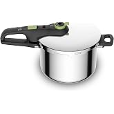 Tefal Secure Trendy Pressure Cooker 6L Stainless Steel | 2 Programs, Safety System, Faster Meals, Tender Results, Pressure Co