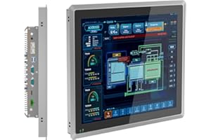 SunKol Panel PC Industrial Integrado de 15 Pulgadas, Panel de Pantalla táctil Industrial capacitiva de 10 Puntos, 2xUSB3.0, HDMI, 2xRS232, 2xLAN (I5-7200U, 16GB RAM 256GB SSD)