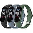 AK Silicone Band for Xiaomi Mi Band 5/ Mi Band 6, 3 Pack Soft Wristbands for Amazfit Band 5/Amazfit Band 6, Sport Strap for Women Men