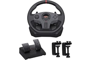 PXN V900 Gaming Lenkrad mit Pedalen, 270/900° Lenkrad mit Vibrationen Feedback, PC Lenkrad, Rennlenkrad, Lenkrad für PC, PS3, PS4, Xbox One, Xbox Series X/S, Switch